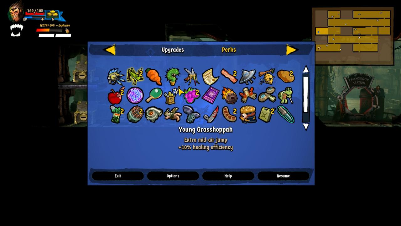 Wenn wir Glück haben, viel Gold und Schlüssel finden und lange durchhalten, haben wir gegen Spielende dutzende Upgrades in der Tasche. 
