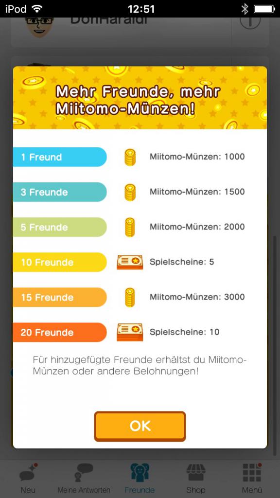 [01/04/2016] Miitomo-Münzen, Platin-Medaillen für ganz spezielle Outfits, Minigame-Spielscheine - es gibt viel zu sammeln!