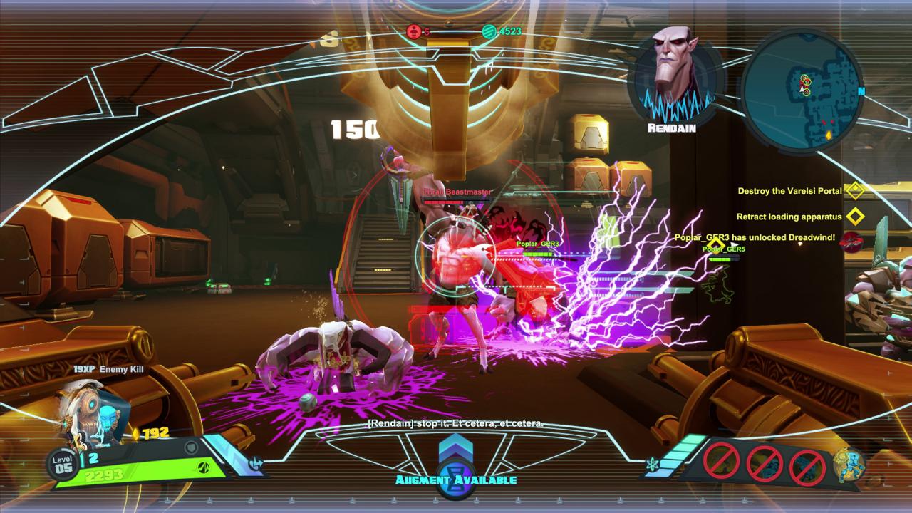 [03/05/2016] Battleborn: Alle Helden haben drei Spezialfertigkeiten. Der ehemalige Fertigungsroboter Isic teilt mit seinem Omega-Schlag viel Schaden aus.