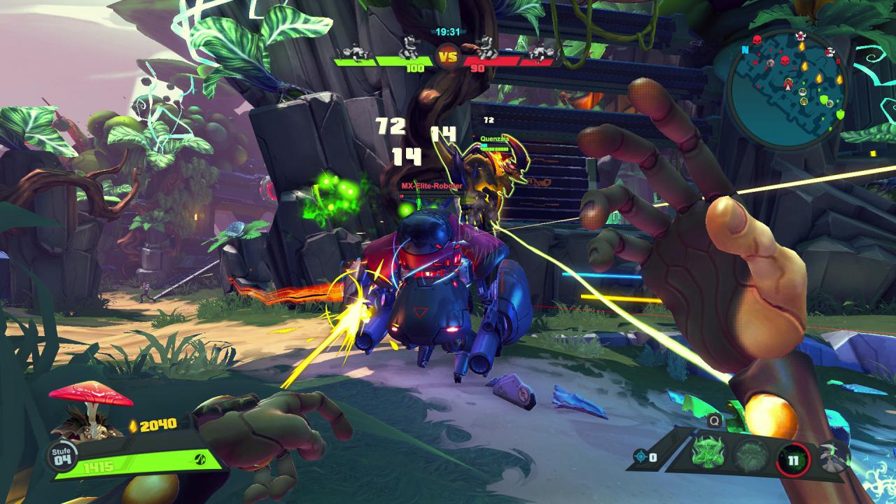 [10/05/2016] Battleborn im Test: Wir können durch eingesammelte Shards starke Unterstützung in Form von Elite-Robotern für unsere Gruppe holen.