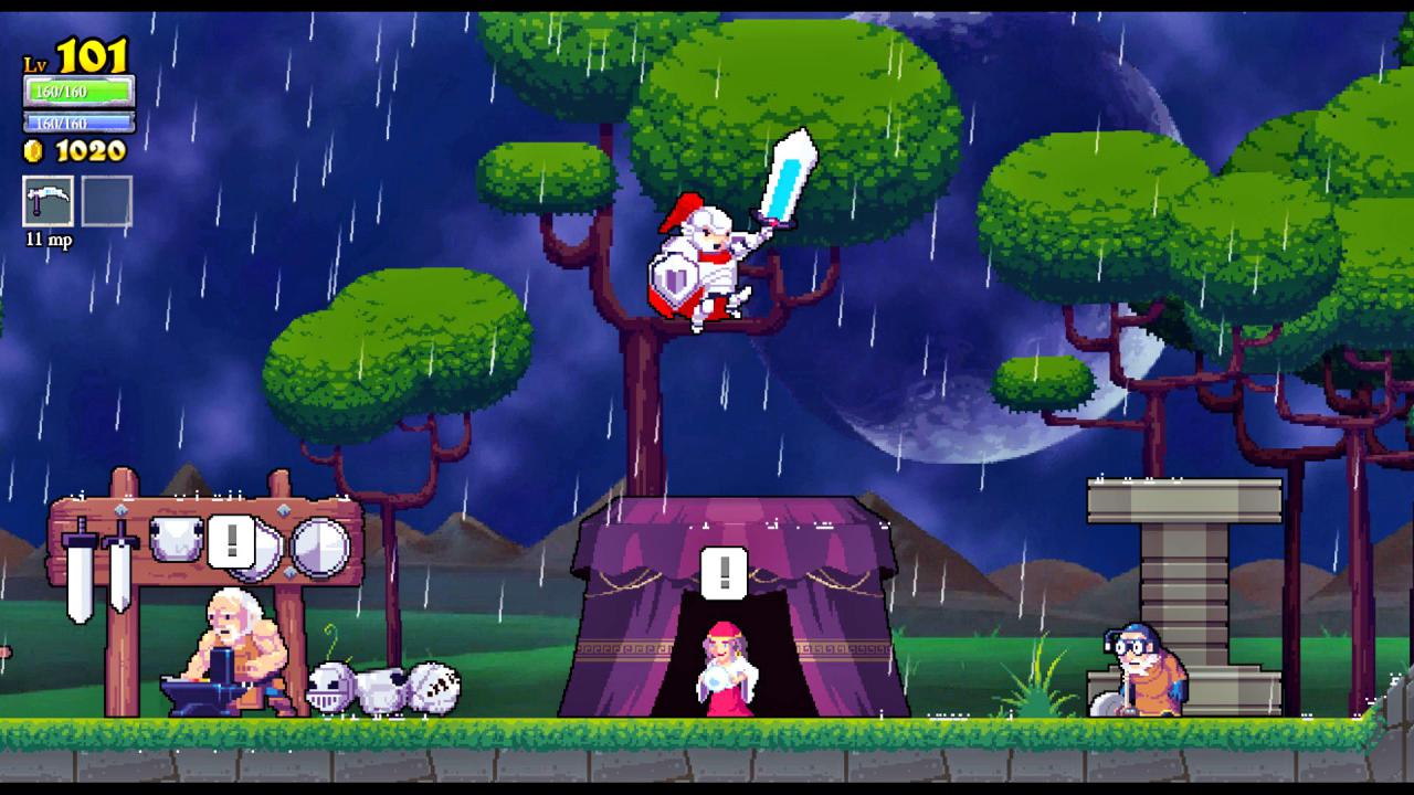 [25/05/2016] Rogue Legacy: Wenn Bildschirmleben zu Generationen werden: In Rogue Legacy mixt das kanadische Indie-Stuido Cellar Door Wonderboy-ähnliche Mechanismen mit zufallsgenerierten Endgegner-Schlössern und einem gnadenlosen Permadeath. Der Clou: Beißt ein Rittersmann ins Pixelgras, dann steht am Burgtor bereits einer seiner Erben Spalier, um seinen Platz einzunehmen. Der muss den Verlies-Trip zwar von Neuem starten, darf dabei aber die Ausrüstungsgegenstände einsetzen, die ihm seine gefallenen Stammväter hinterlassen haben.