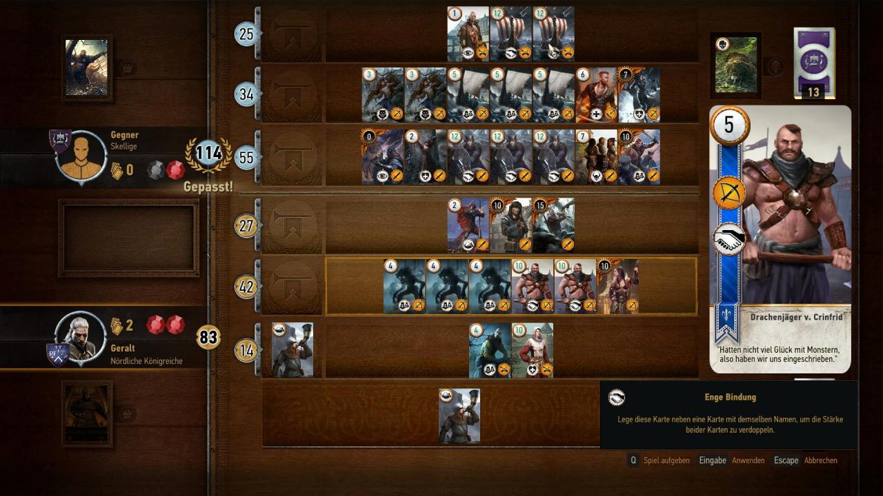 Das Gwent-Kartenspiel wird um ein fünftes Skellige-Deck erweitert.