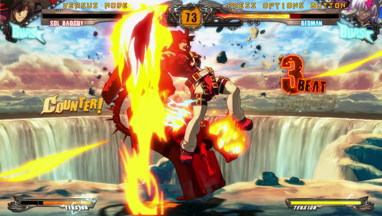 [30/06/2016] Einen klassischen Uppercut gibt's auch bei Guilty Gear. Wer schon mal ein Beat'em Up wie Street Fighter gespielt hat, wird deutlich schneller ins Spiel kommen.