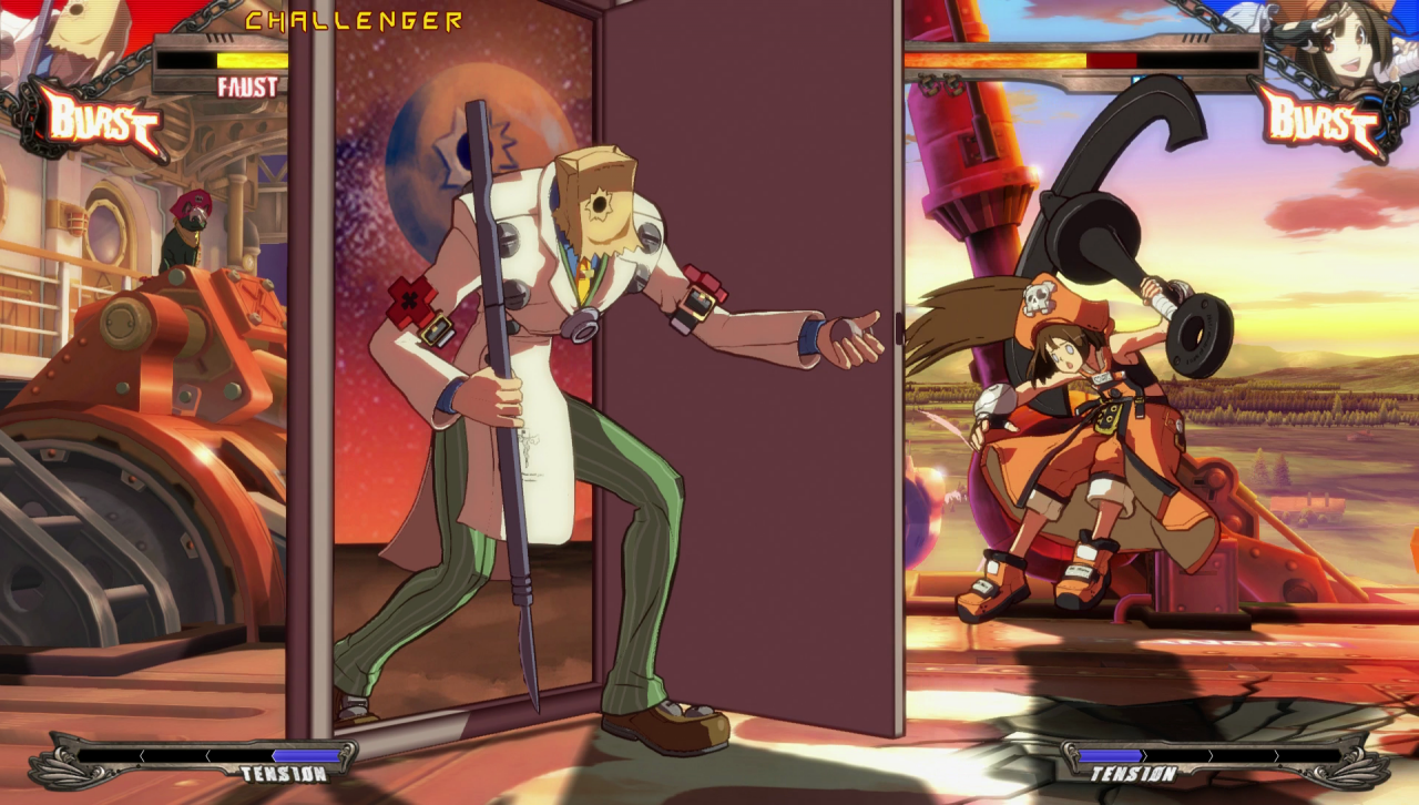 [30/06/2016] Neben einigen besonders auf Coolness ausgerichtete Figuren gibt's bei Guilty Gear auch viel zu lachen. Diese Tür ist tatsächlich eine Spezialattacke.
