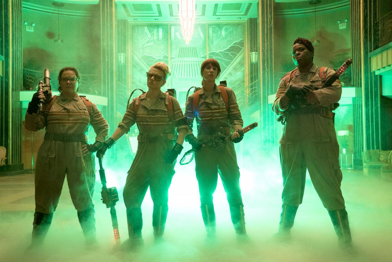 Von links nach rechts: Melissa McCarthy, Kate McKinnon, Kristen Wiig und Leslie Jones in 