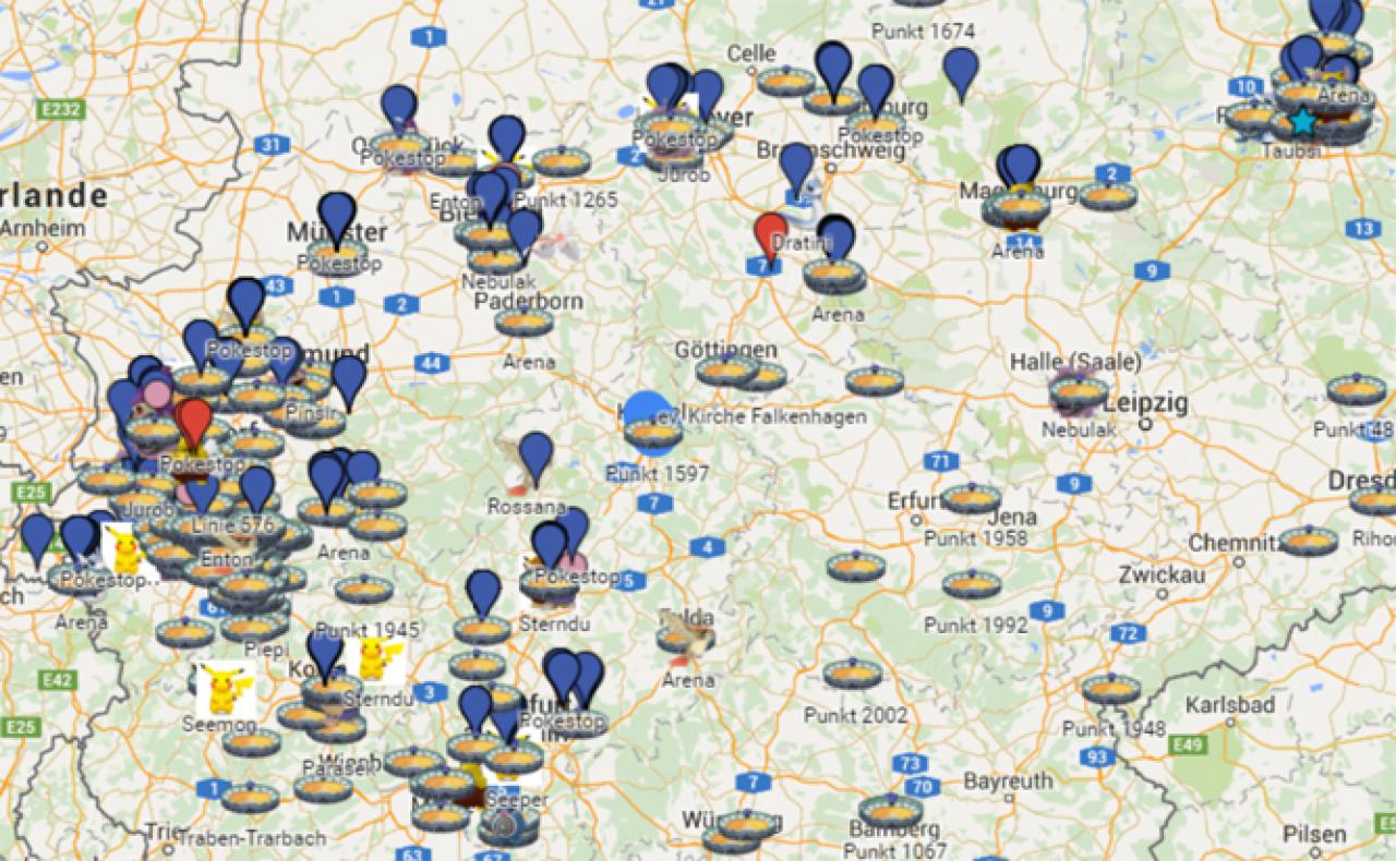 [15/07/2016] Pokémon GO: Karte Deutschlands - Fundorte aller Pokémon verzeichnet (2)