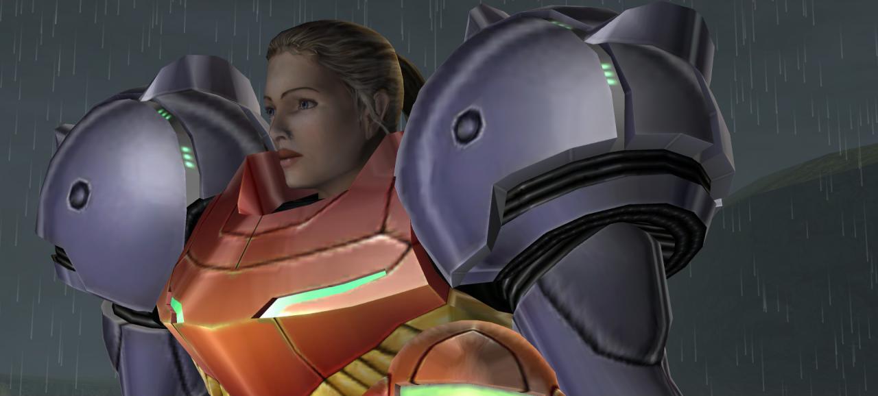 Mit Metroid prime etablierte sich langsam ein festes Erscheinungsbild von Samus, so etwa auch der zusammengebundene Pferdeschwanz.
