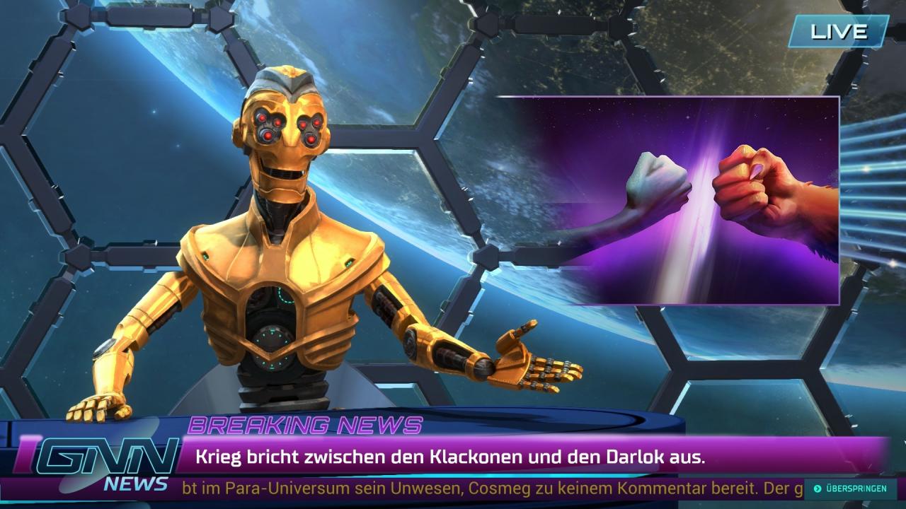 Per Nachrichtensendung erfahren wir wichtige Neuigkeiten aus dem All.
