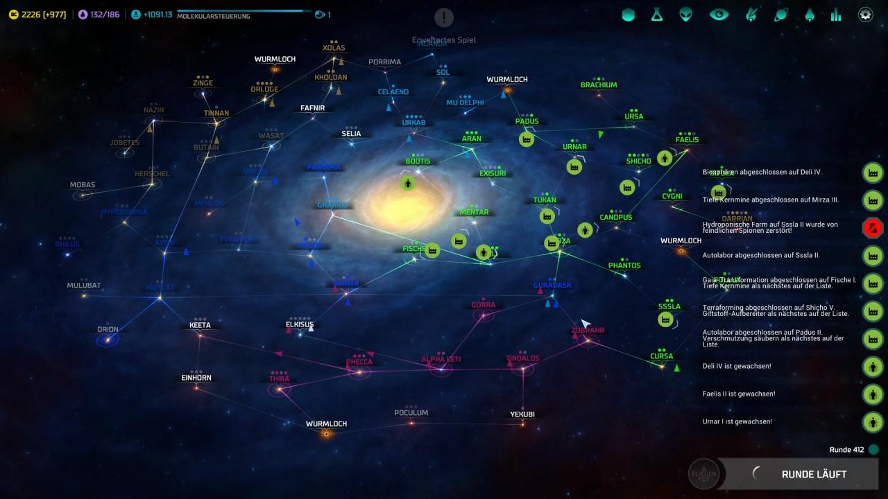 Durch die Sternenstraßen erinnert Master of Orion fast an ein Brettspiel. 