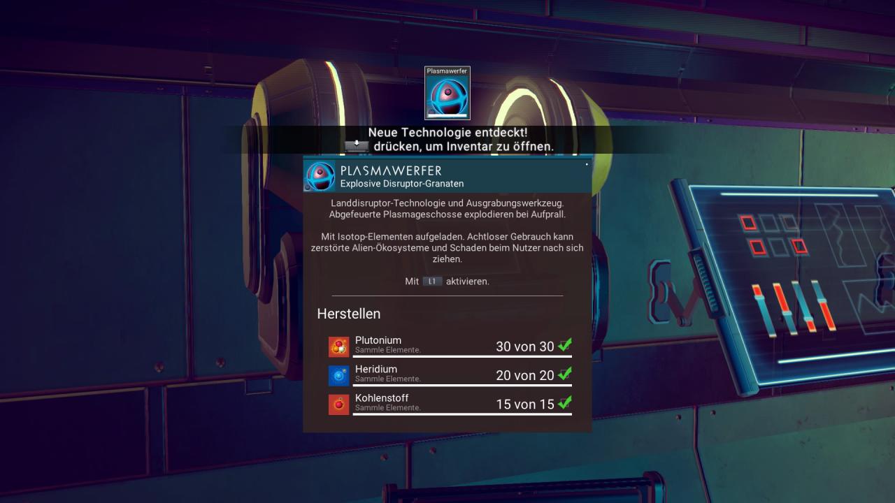 An Alien-Terminals entdecken wir neue Technologien.