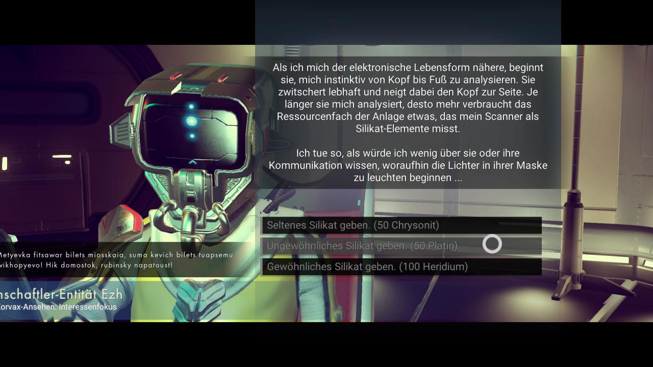 Wenn wir dem Außerirdischen die passenden Gegenstände geben, erhalten wir eine Belohnung.