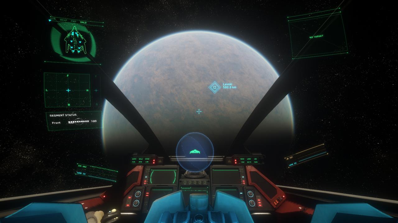 Diese Cockpit-Ansicht weckt Erinnerungen an Wing Commander.