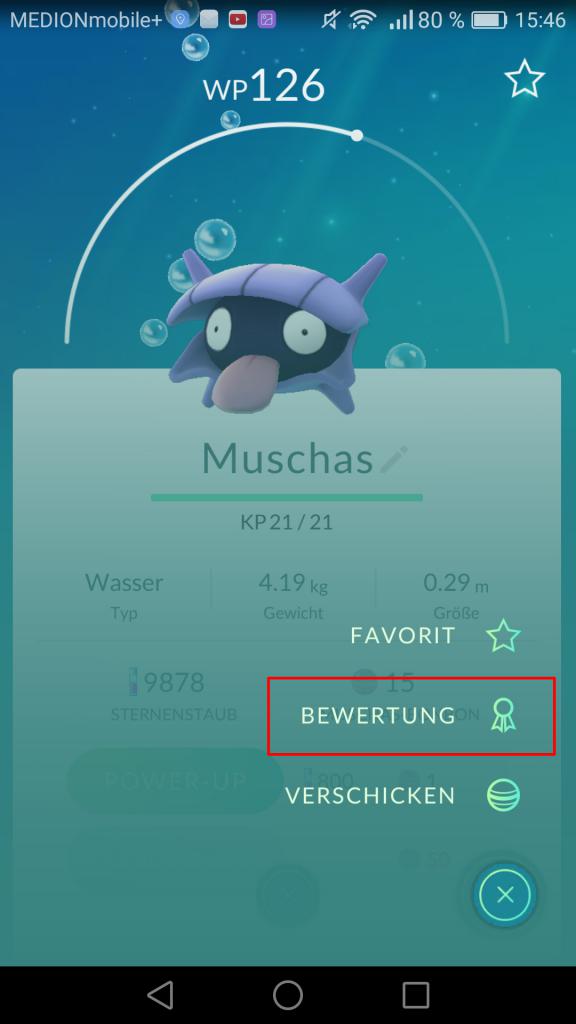 [24/08/2016] Im Ansichtsbildschirm der Pokémon findet ihr neuerdings einen neuen Menüunterpunkt namens 