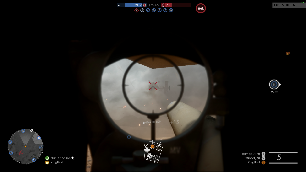 [09/09/2016] Realismus wird in Battlefield 1 nicht so groß geschrieben. Hier schießen wir gerade einen feindlichen Doppeldecker mit einem Panzergschütz ab.
