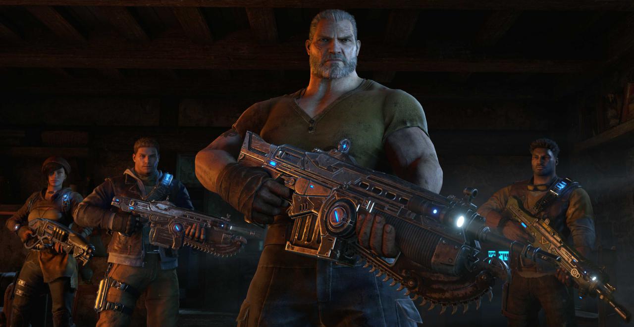 [16/09/2016] Serienliebling Marcus Fenix ist sichtlich gealtert - mischt im Kampf gegen die Aliens aber kräftig mit.