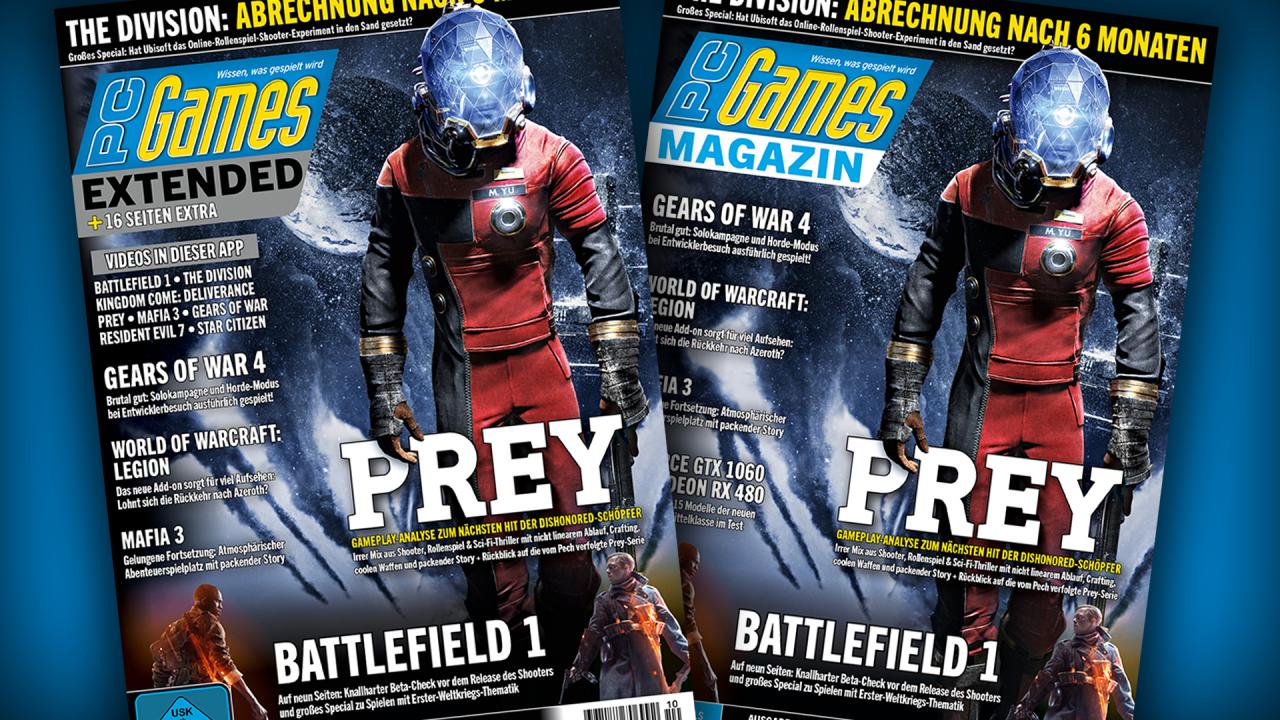 [23/09/2016] Die neue Ausgabe ist da! Mit der Vollversionen Crowntakers und Lost Horizon 2. Titelthema: Prey. Außerdem mit vielen tollen Specials, Tests und Vorschauen.