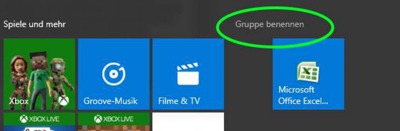 [16/09/2016] Gruppennamen im Startmenü vergeben