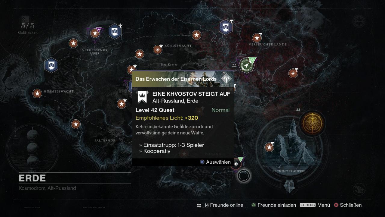 [21/09/2016] Diese exotische Quest-Mission schaltet ihr erst frei, wenn ihr alle Handbuch-Seiten und Bauteile für die Khvostov 7G-0X Auto-Rifle gefunden habt.