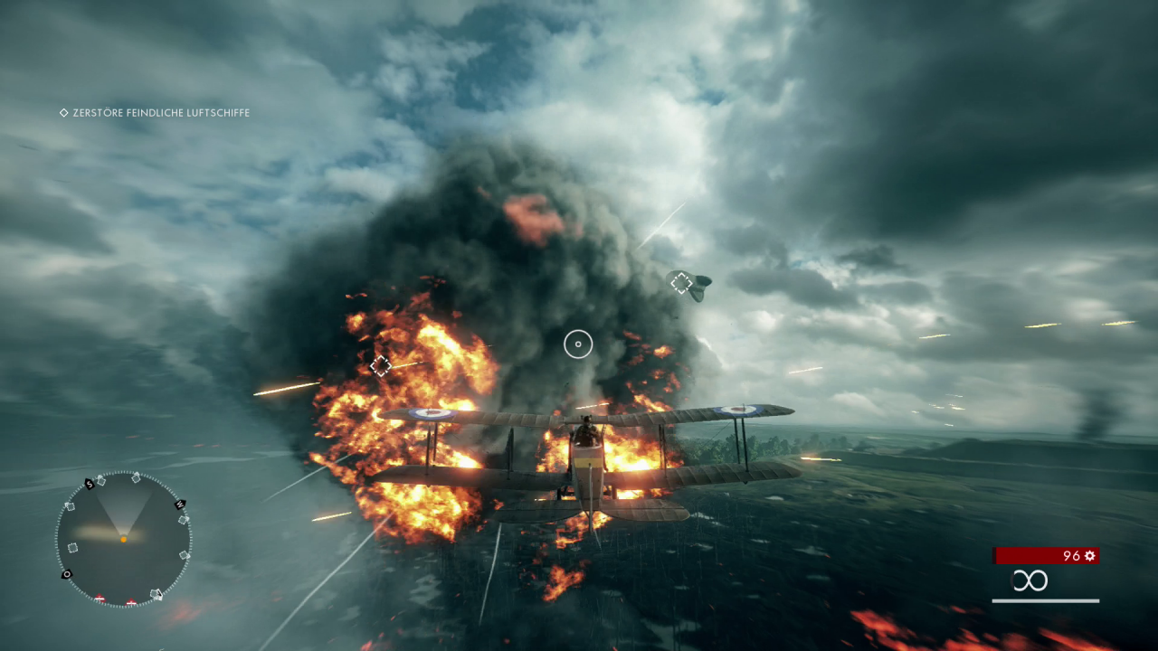 [25/10/2016] Battlefield 1 auf den Konsolen: In der Kampagne sinkt die sonst konstante Framerate bei vielen Explosionen auf dem Bildschirm gelegentlich unter die Marke von 60 FPS. (Screenshot aus der PS4-Version)