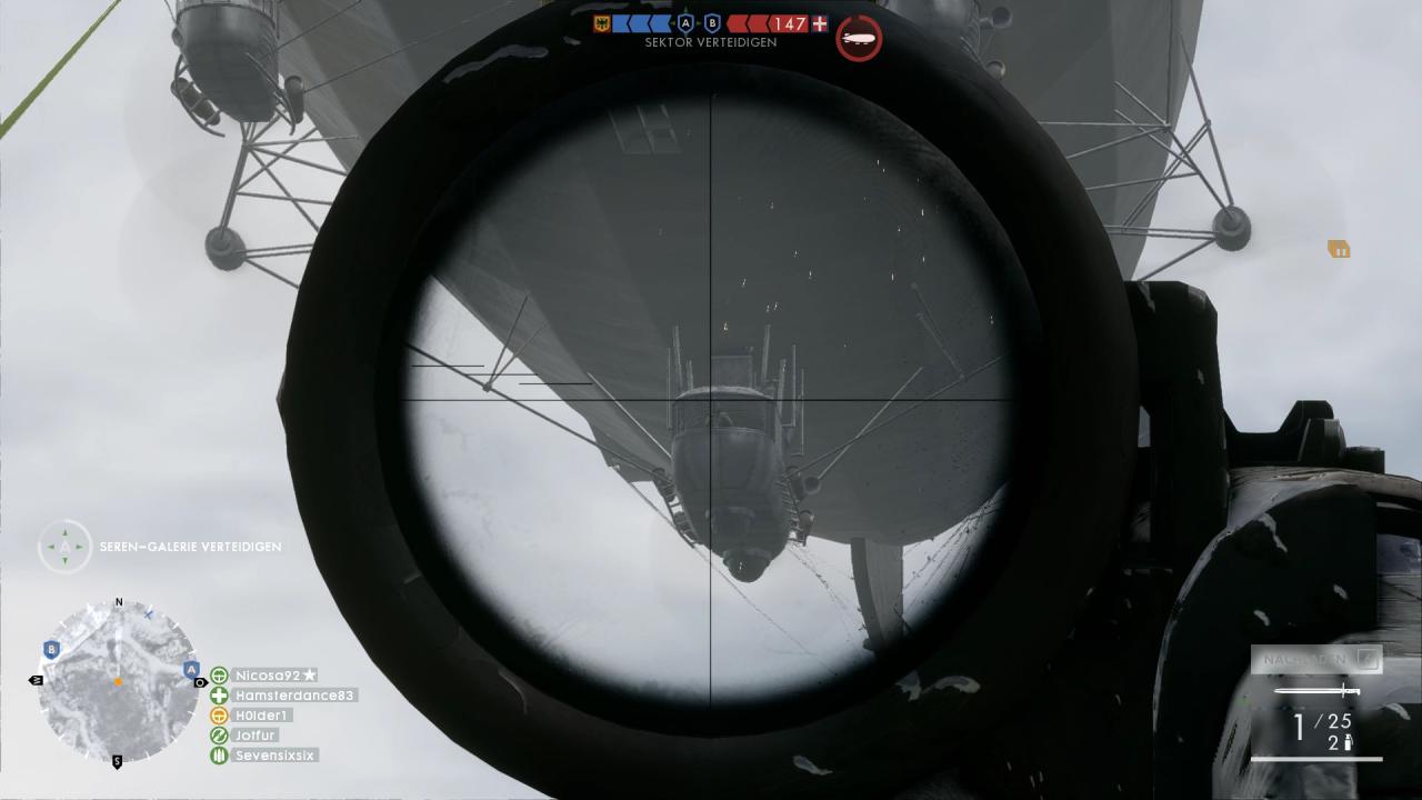 [23/10/2016] Battlefield 1: Späher / Scout - Den Typen da oben pellen wir mit unserem Scout aus seiner Zeppelinkabine.