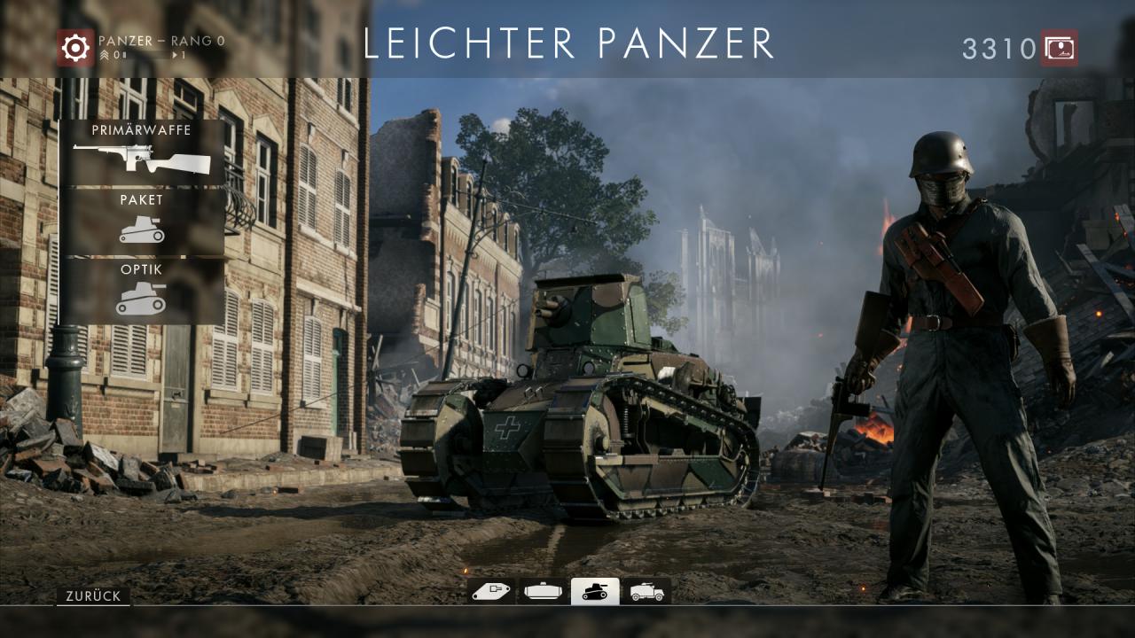 [17/11/2016] Battlefield 1: Der leichte Panzer bietet nur für einen Mann Platz, ist aber vielseitig einsetzbar