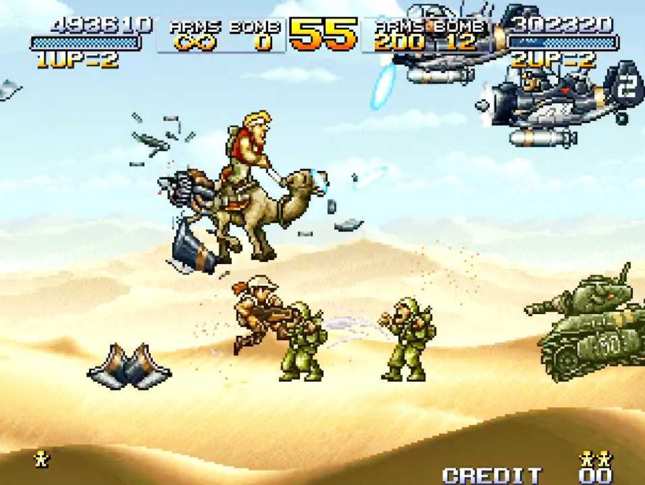 [24/11/2016] Ideal für Koop-Freunde: Nach Möglichkeit solltet ihr Metal Slug immer zu zweit spielen. So können sich eingespielte Duos gegenseitig den Rücken decken