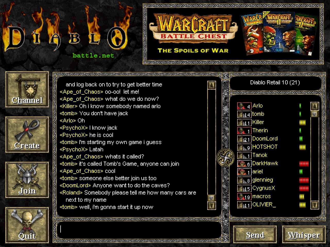 Diablo online: So schlicht sah das Battle.net-Menü noch in seinen ersten Lebensjahren aus. 