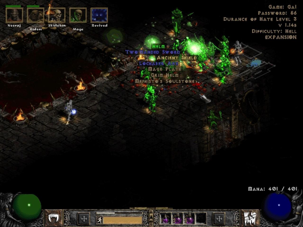 Wegweisend: Die zufallsgenerierten Beutestücke von Diablo 2 sind farblich klar nach Seltenheit sortiert.