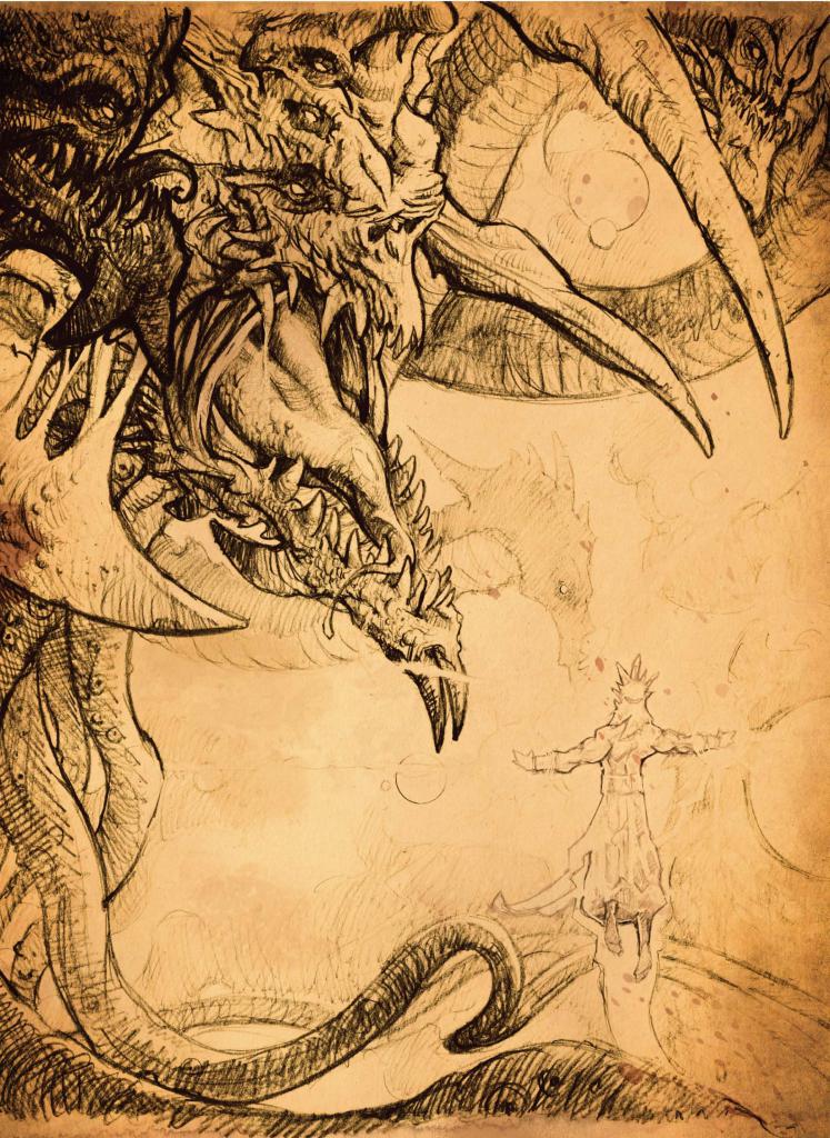 Eine Darstellung von Anu und Thatament aus dem Book of Cain.