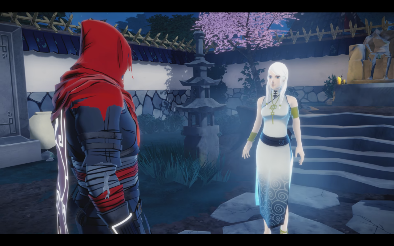 [12/12/2016] So nah und doch so fern: Aragamis Beschwörerin Yamiko begleitet ihn auf der Suche nach den Talismanen - in Form einer spirituellen Projektion. (PS4)