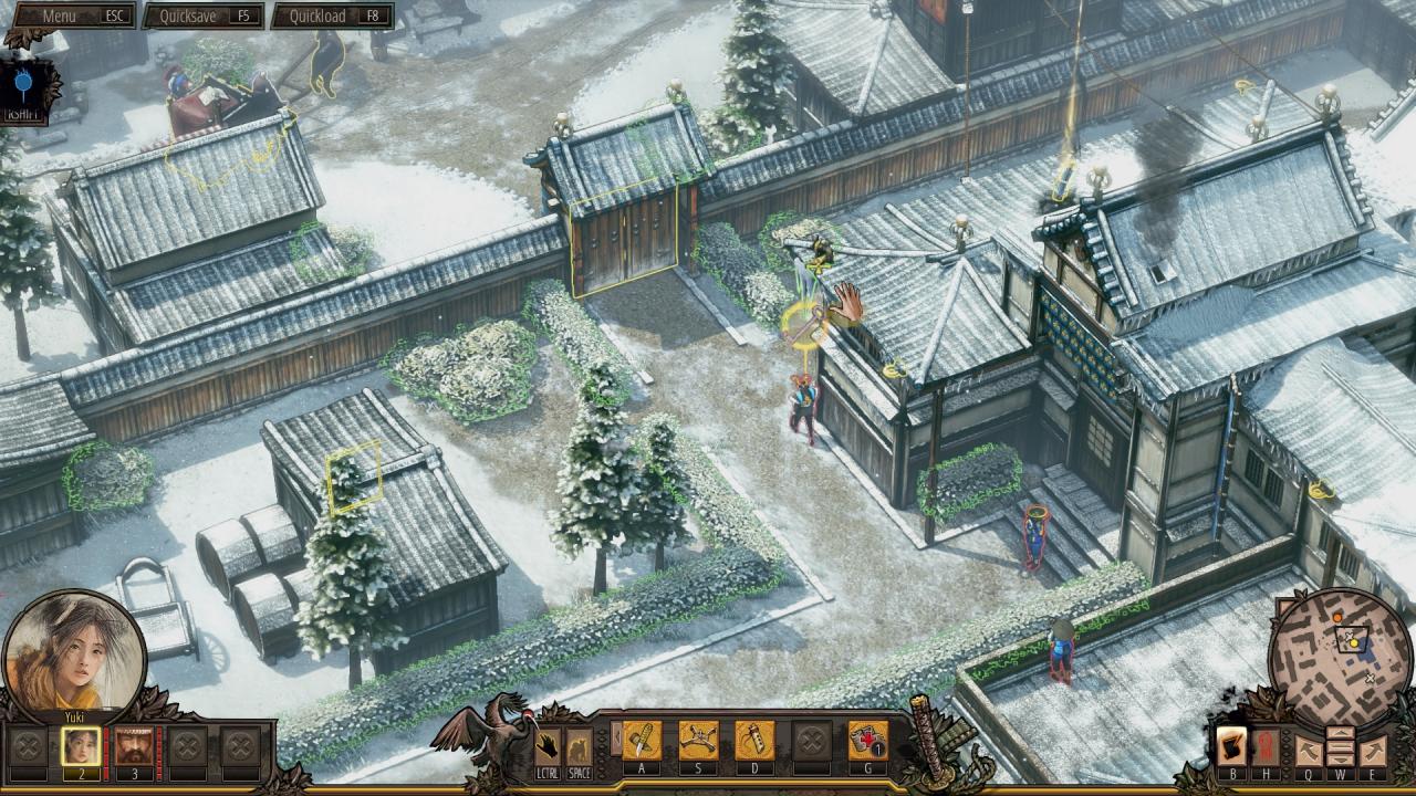 Mission 3: Ein Eiszapfen am Dach eignet sich perfekt, um den Samurai darunter auszuschalten.