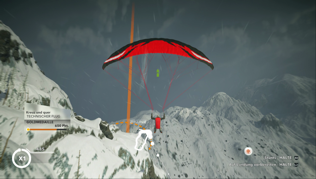 [08/12/2016] Die Herausforderungen im Paraglider sind recht öde, gewähren aber einen schönen Ausblick.