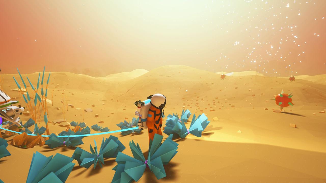 [27/01/2017] Am besten haltet ihr immer Abstand zu den Steppenläufern - diese mit Stacheln bewehrten Kugeln (rechts) kosten eurem Astronauten bei Kontakt schnell das Leben.