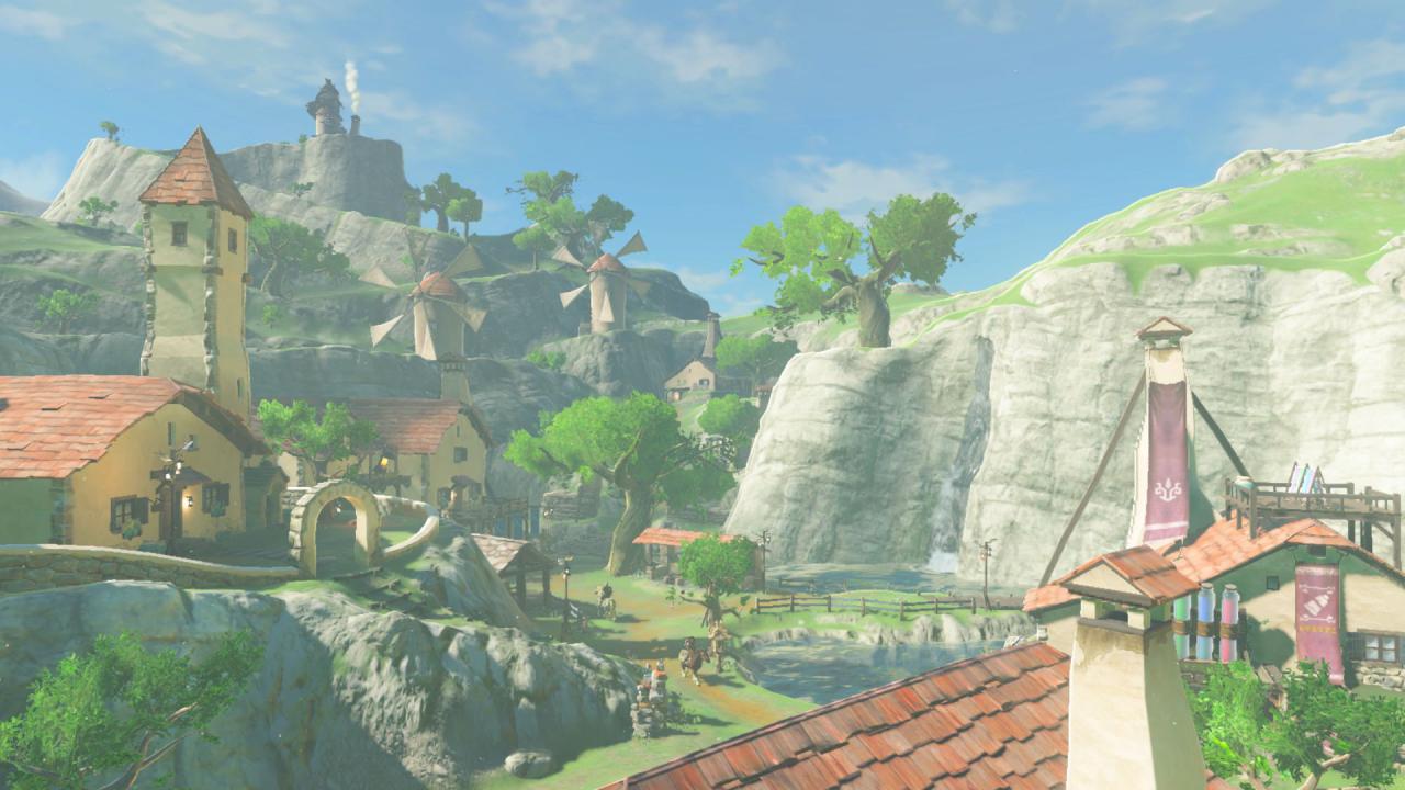 Ein Dorf aus dem neuen Zelda: Breath of the Wild.