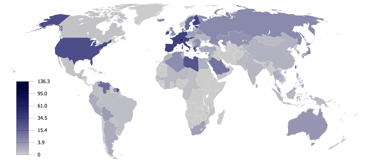 [17/02/2017] Die Goldreserven aller Länder und Staatengemeinschaften auf einen Blick. Mit geschätzt etwas über 3.000 Tonnen ist Deutschland hinter den USA (ca. 8.000 Tonnen) die Nation mit den umfangreichsten Goldreserven. Selbst der Internationale Währungsfonds kommt mit knapp unter 3.000 Tonnen Gold nur auf Rang 3.