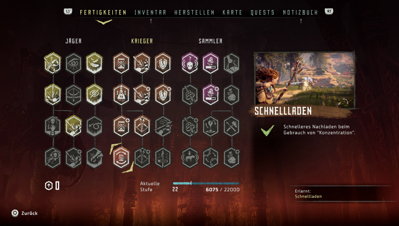 [20/02/2017] Das Skill-System ist ziemlich simpel gehalten.