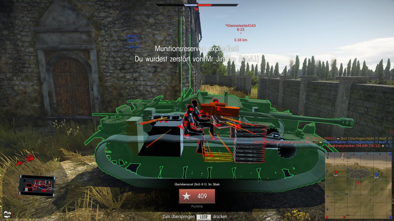 [03/02/2017] Das Schadensmodell von War Thunder ist beinhart. Eine Killcam zeigt uns aber, was der fatale Treffer verursacht hat.