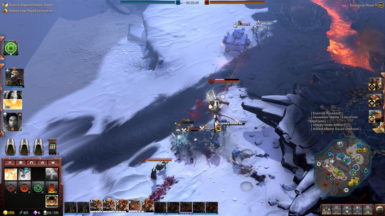 [06/03/2017] Der Wraithlord überragt die gegnerischen Space Marines um Längen. Jedoch steht der Riese zwischen den Fronten. Während er sich mit dem Fußvolk beschäftigt, rückt ein Panzer an.