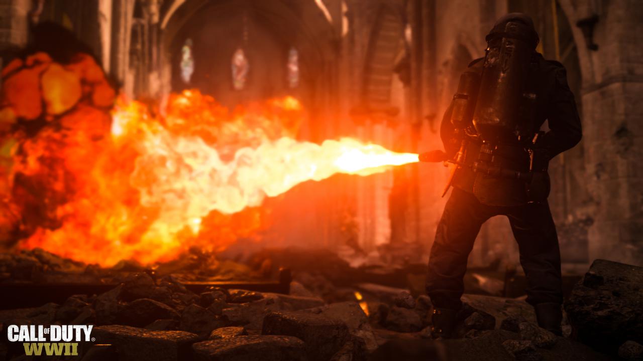 [26/04/2017] Auch Flammenwerfer kommen im Spiel vor. Doch die GIs setzen natürlich vor allem auf ihre M1-Carbine-Gewehre.