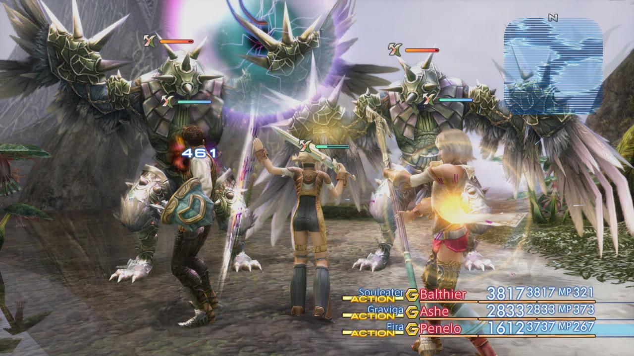 [16/05/2017] Erstmals in der Historie der Rollenspielreihe wurde in Final Fantasy 12 nicht rundenbasiert in einem eigenen Kampfbildschirm, sondern in Echtzeit gekämpft.