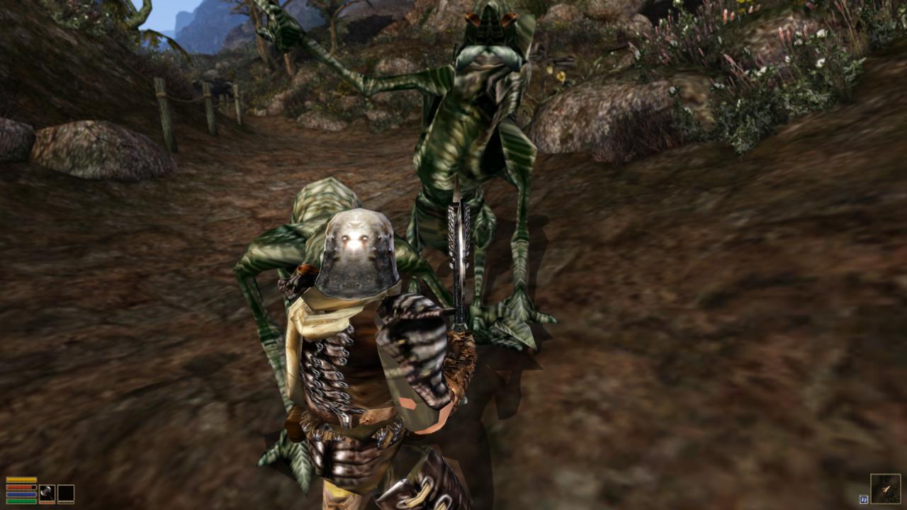 [02/05/2017] Aus heutiger Sicht sind die Kämpfe in Morrowind ungelenk und frustrierend. Wer nicht fleißig genug trainiert, unterliegt sogar schwachen Gegnern gnadenlos.