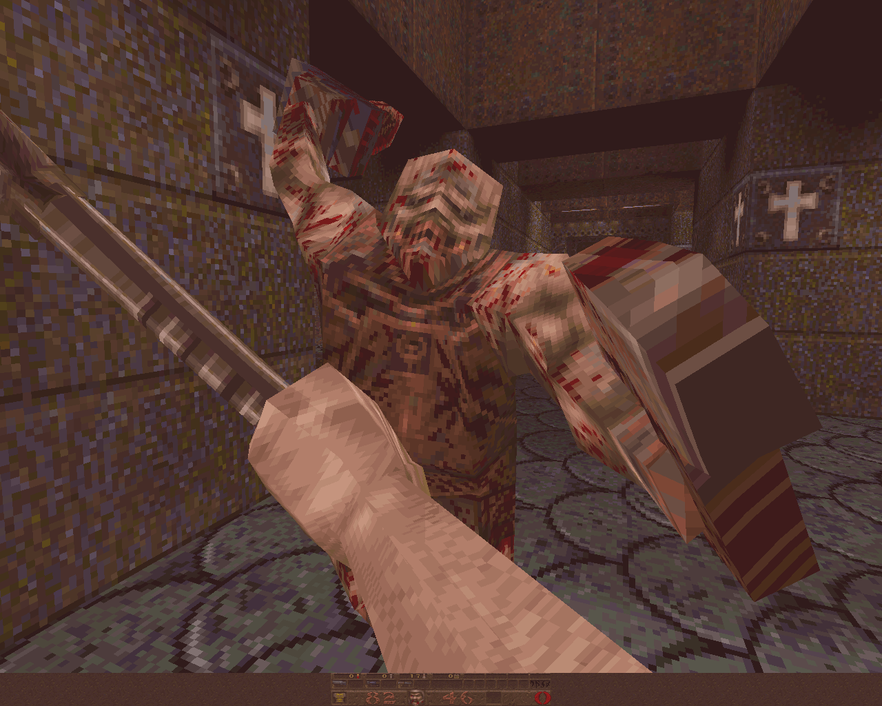 So pixelig sah der Shooter zur Veröffentlichung 1996 aus.