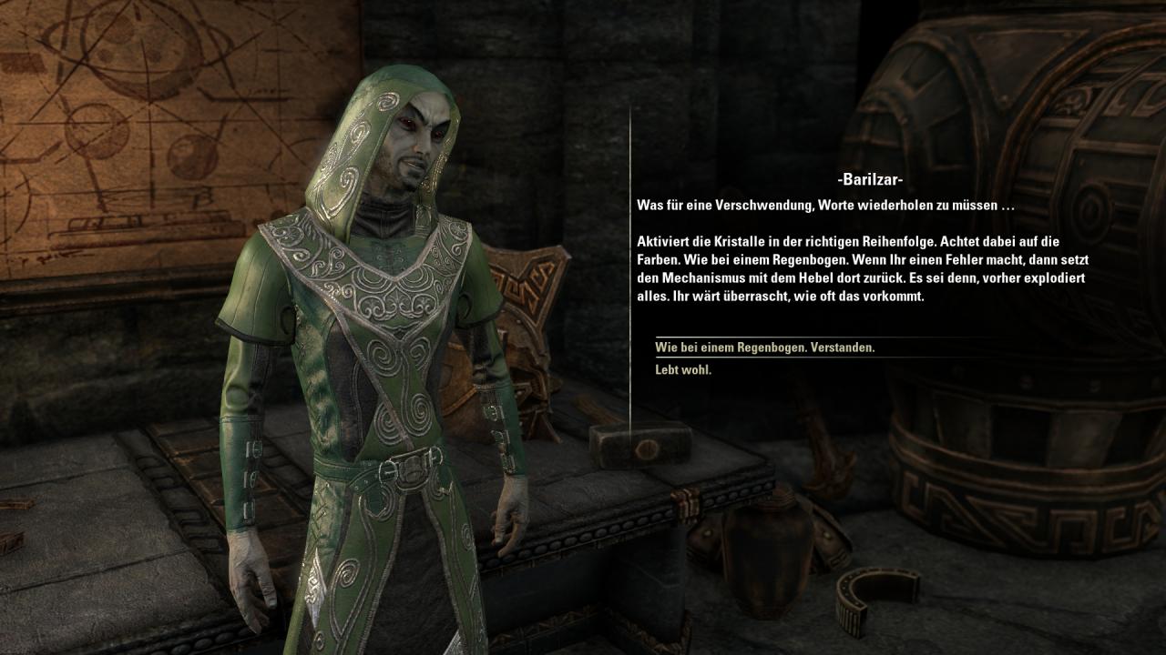 [11/06/2017] TESO: Morrowind - Göttliche Suche, so meistert ihr das Rätsel in Barilzars Turm.