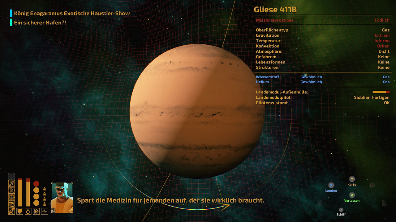 Bei solchen Planetenbedingungen solltet ihr tunlichst weiterfliegen.