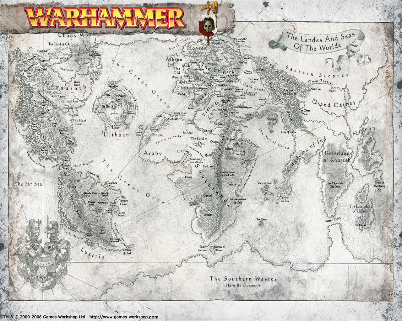 [18/08/2017] Um einen ersten Vorgeschmack auf die Mega-Karte aller drei Spiele zu erhalten, wirft man am besten einen Blick auf die offizielle Weltkarte von Warhammer Fantasy.