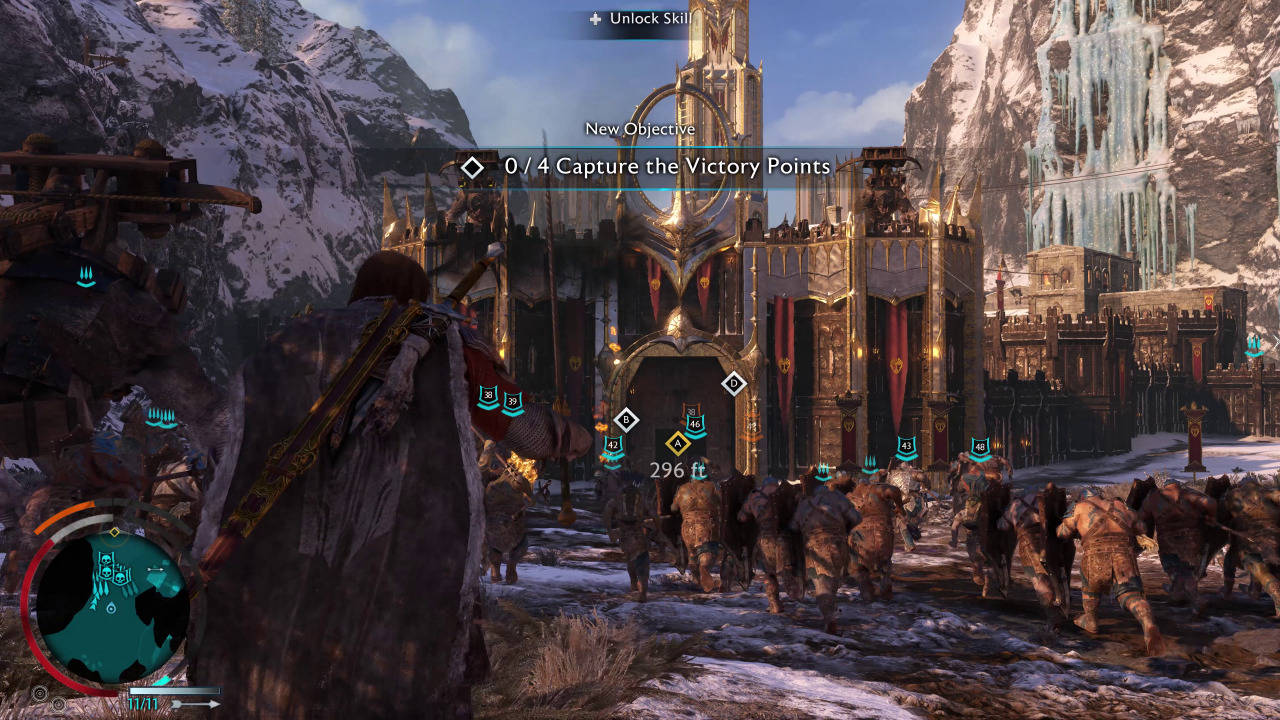 Verlorene Festungen im Shadow-Wars-Modus müssen wir erst zurückerobern, bevor wir die nächste Stufe im Gameplay erreichen dürfen.