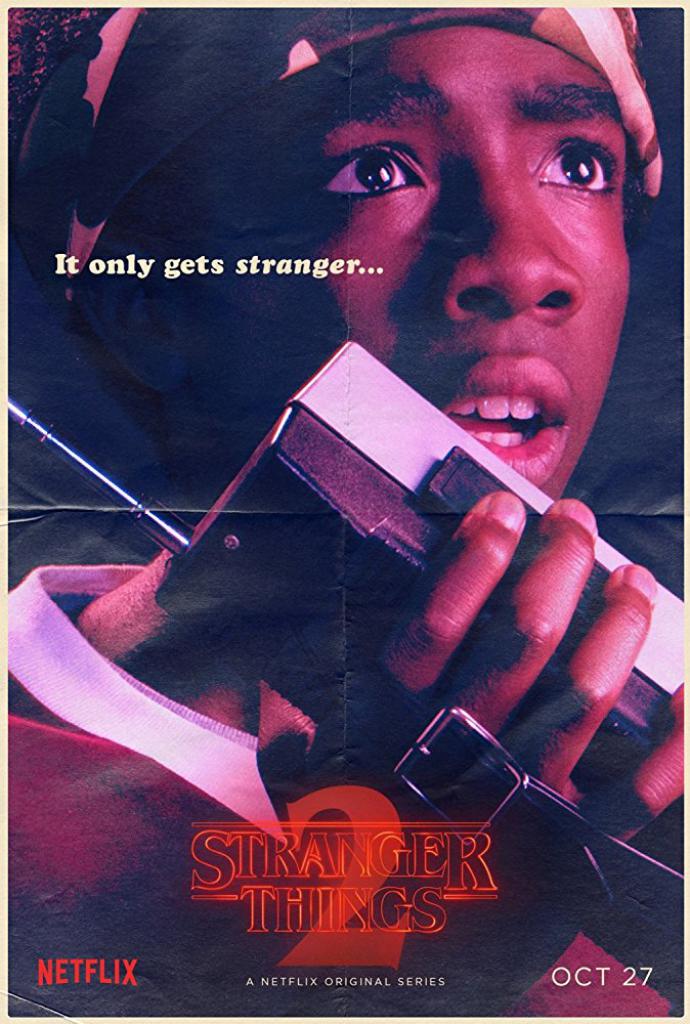 Caleb McLaughlin als Lucas Sinclair auf dem Charakterplakat zur 2. Staffel von 
