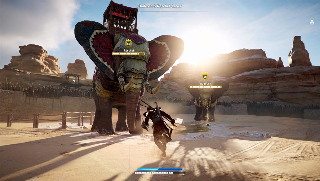 [24/10/2017] Endgame-Herausforderung: In Assassin's Creed Origins gibt's statt Legendärer Schiffe (Black Flag) vier Kriegselefanten als ultimative Gegner.