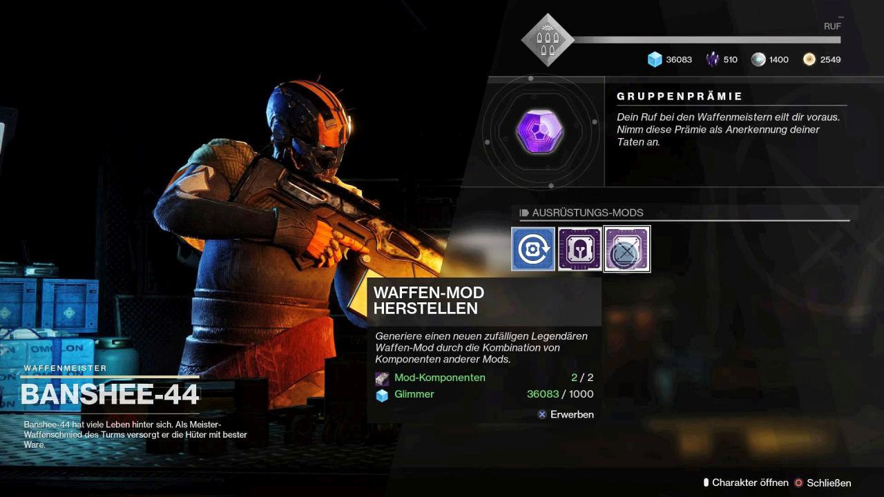 [12/10/2017] Banshee findet ihr im Turm in Destiny 2