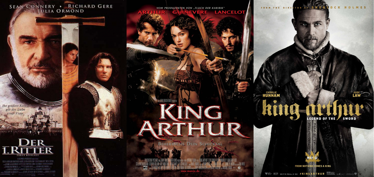 Special Collage aus den Filmplakaten von der 1. Ritter, King Arthur und King Arthur: Legend of the sword